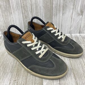Ecco Collin Retro Gray Suede Leather Lace Up Comfort Sneaker EU 39 Men 6 Women 9